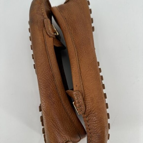 Tory Burch Tan Kendrick Royal Pebble Leather Slip On Moccasin 9 Driving Loafers - Picture 4 of 9